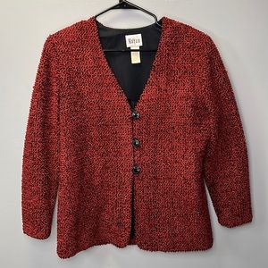 Maren Dress Vintage Textured Blazer, Burnt Orange/Black